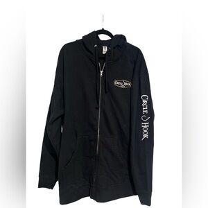 Circle Hook Black Zip Up
